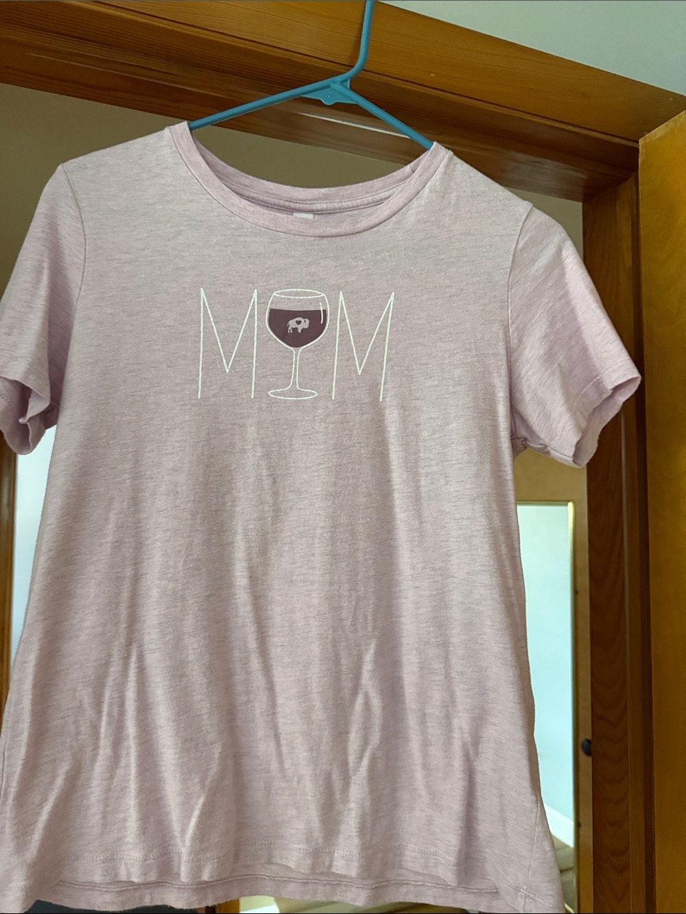 Bella Canvas Light Pink "MOM" Wine Glass Graphic Tee